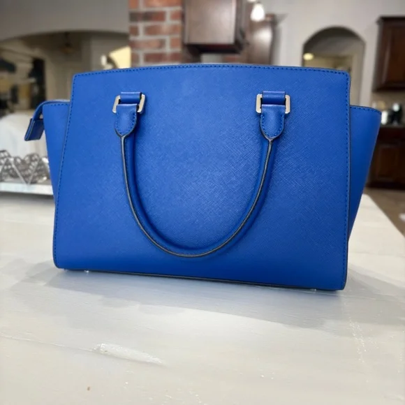 Michael Kors Royal Blue Selma Satchel Purse - Picture 2 of 10